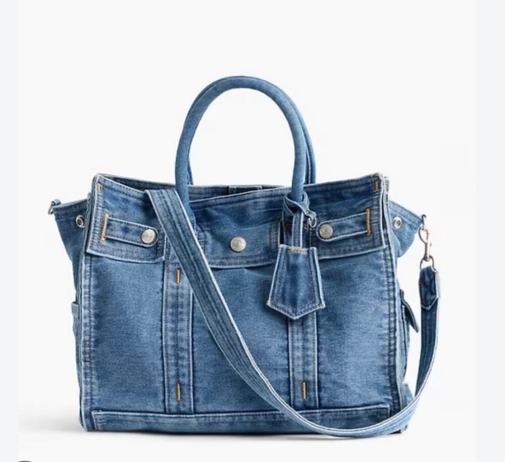 GAP Small Denim Five Pocket Tote  Bag w/ Crossbody Strap- Medium Wash - NWT
